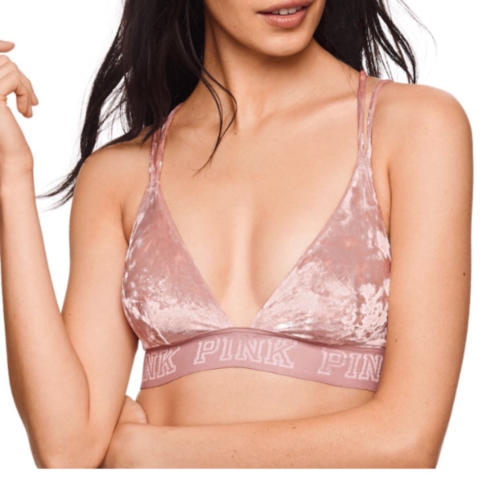 Light pink velvet bralette